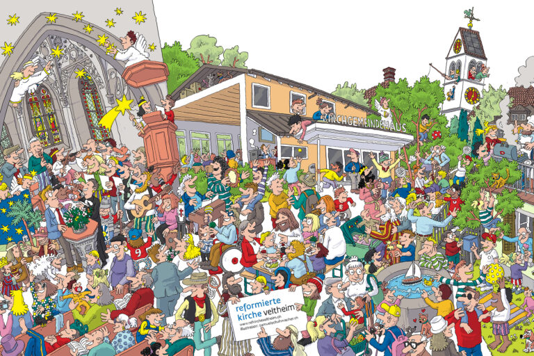 Wimmelbild der Kirchgemeinde Veltheim