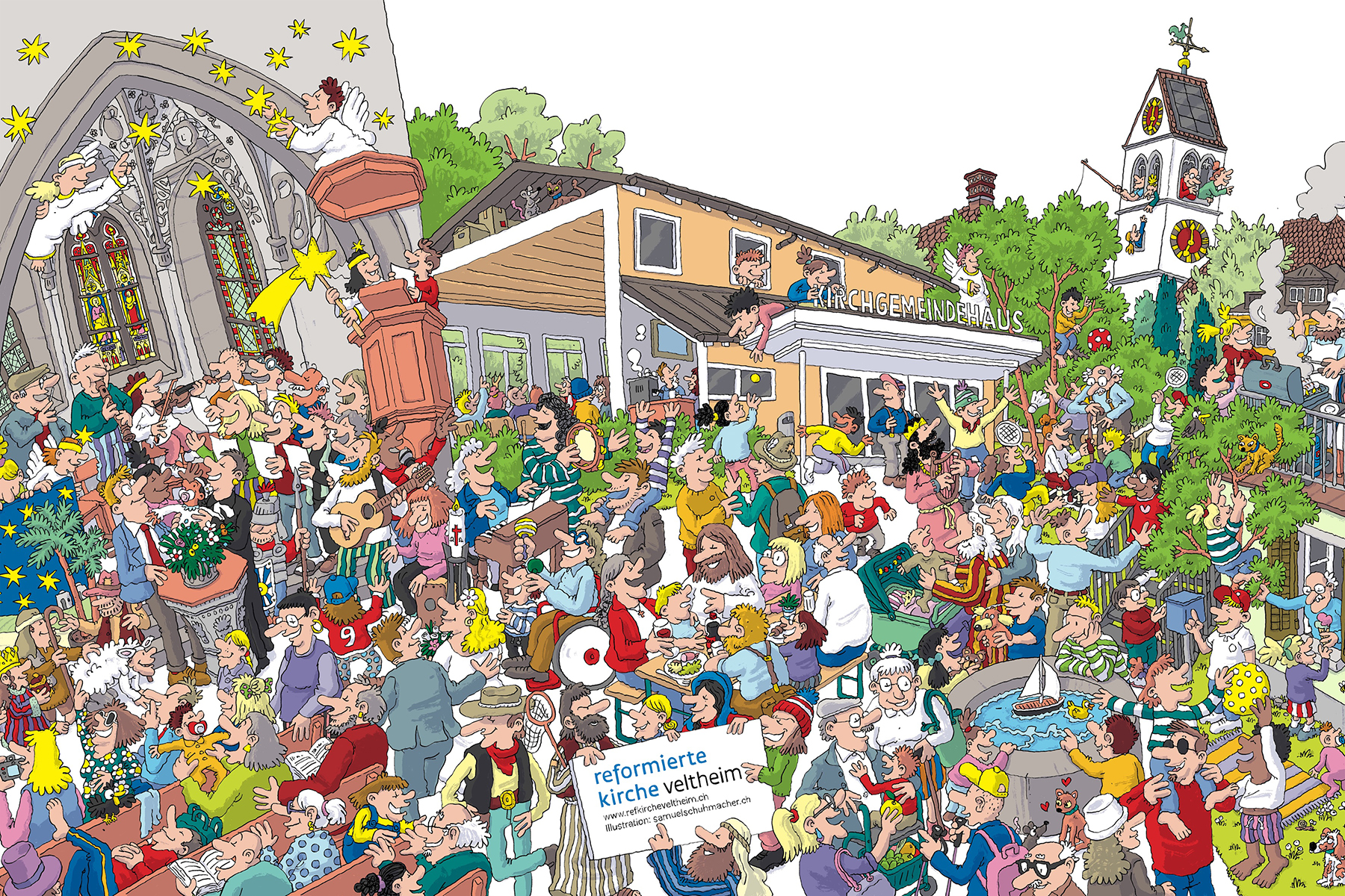 Wimmelbild der Kirchgemeinde Veltheim